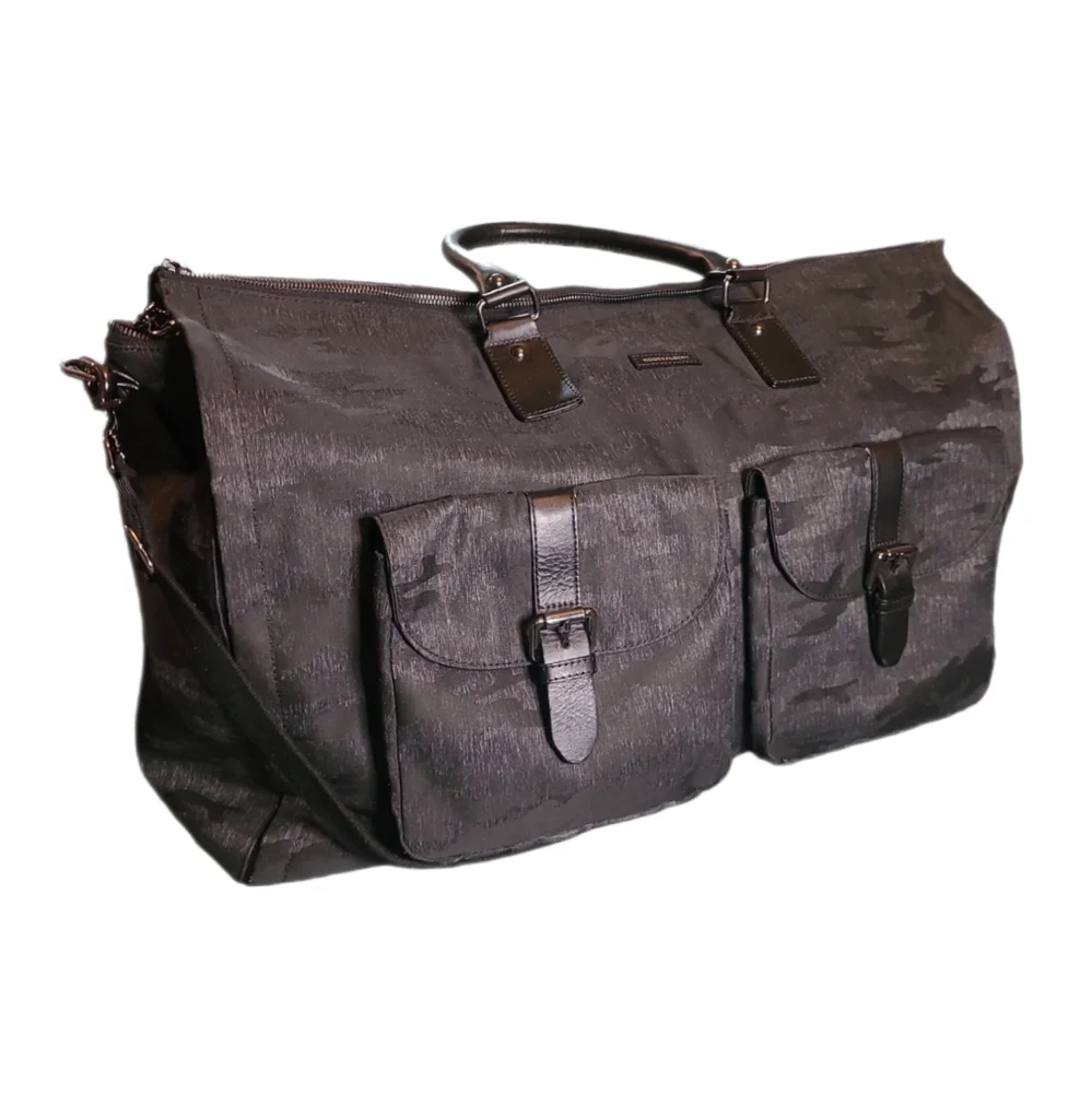 HOOK & ALBERT | Garment Weekender Camo Print Canvas Duffel Garment Bag Carry-On